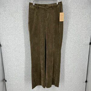 Coldwater Creek Womens Whisper Corduroy Tousers Pants Size 6 Green Brown NEW